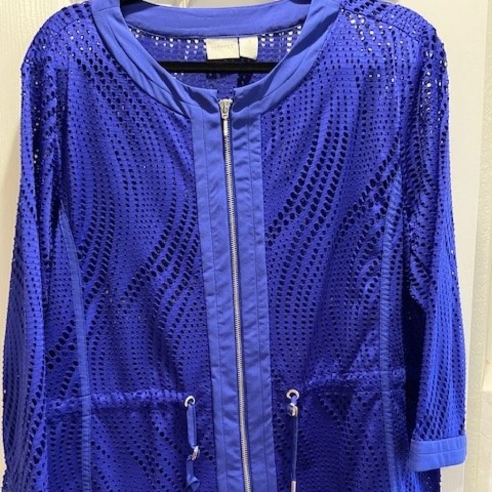 EUC Chico's Zenergy Purple Cover-up Topper Sz 3